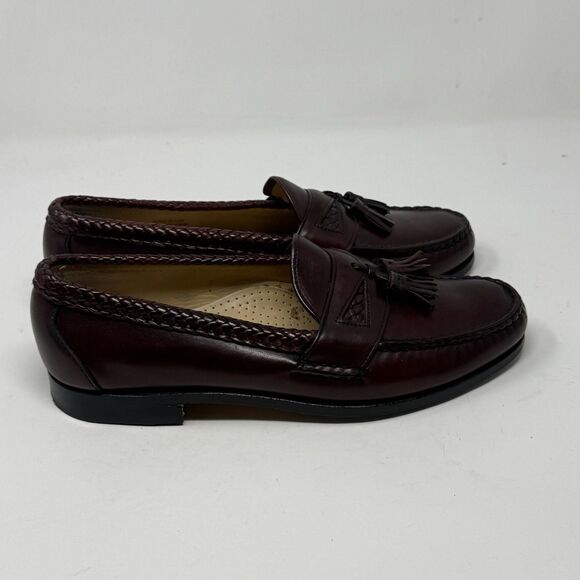 Allen Edmonds Maxfield Tassel Loafers Shoes Mens 11 D Burgundy Leather Woven main image 13
